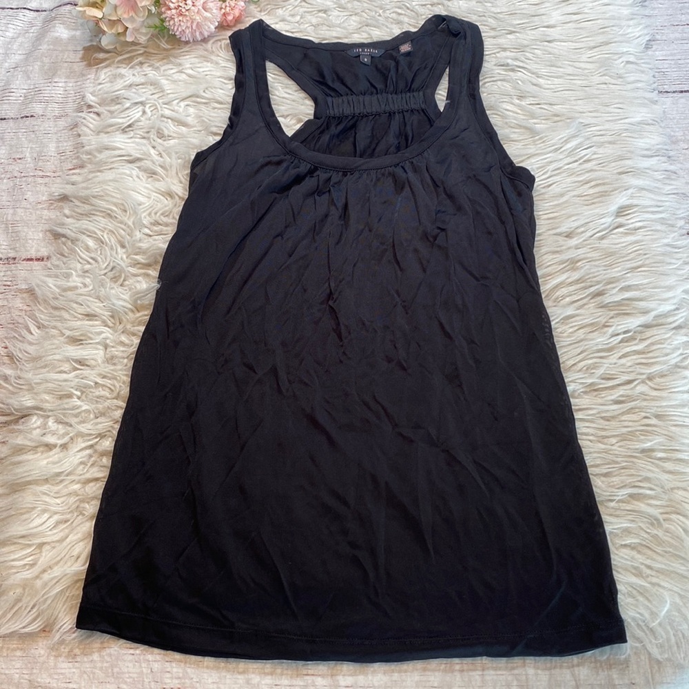 Ted Baker Skyline Black Racerback Tank Top sz 2